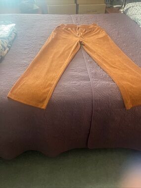 Corduroy Woman’s Pants Brown Straight Leg Pull On Stretch 32x28 Large